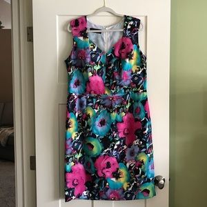 Black Label by Evan Picone floral dress size 16
